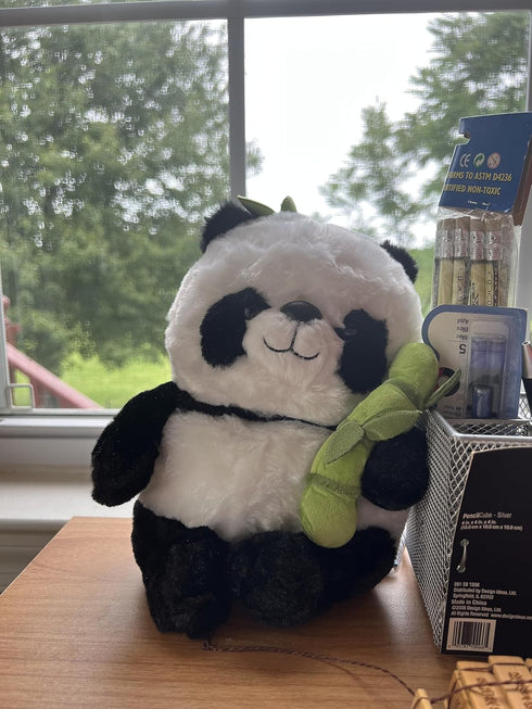 Panda Stuffed Animal 9'' Panda Bear Plush Toys with Bamboo Stuffed Panda Plushies Cute Panda Doll Gifts Black and White...