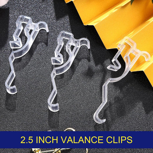 Jetec Valance Clips 2.5 Inch Arc-Shaped Clear Plastic Valance Retainer Clips Hidden Window Blind Holder(30 Pieces)...