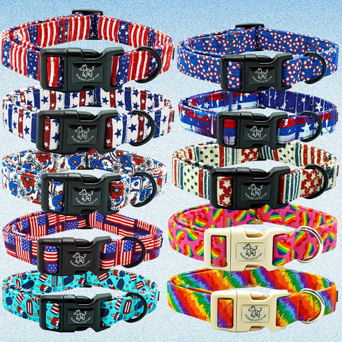 Elegant little tail Dog Collar, LGBT Holiday Pet Collar Dog Durable Rainbow Love Print Dog Collars Plastic Buckle Soft Pet Gift Adjustable Dog Col...