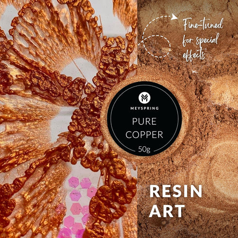MEYSPRING Pure Copper Epoxy Resin Color Pigment - 50 Grams - Great for Resin Art, Epoxy Resin, and UV Resin...