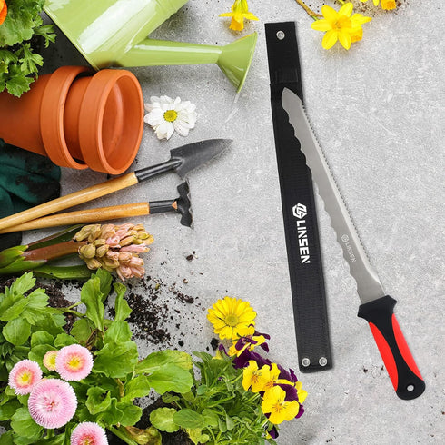 PDTXCLS Aeiniweraabbcc Linsen-outdoors Stainless Steel Garden Knife with 11 Inches Blade, Double Side Utility Sod Cutter Lawn Repair Garden Knife ...