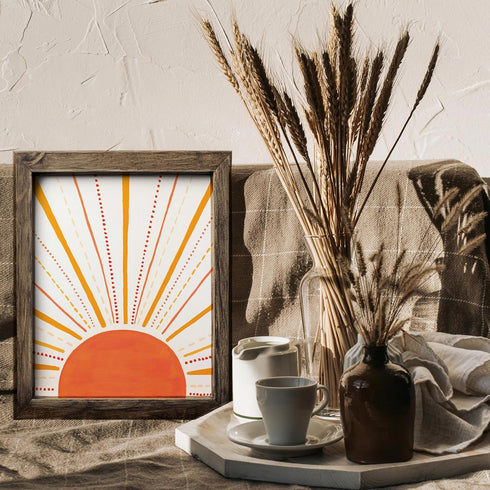 Posterizer 1 pcs-Boho Minimalist Abstract Sunshine-Abstract & Modern Art-Gift for Nature, Surfers and Beach Lovers - Chic Home and Kitchen Decor -...