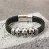 HAQUIL Mens Leather Bracelets Layered Leather Wristbands Cuffs Stainless Steel Clasp Boho Style Valentine Birthday Anniversary Christmas Gifts for...