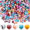 Hicarer 500 Pcs 8 mm Beads Bulk Acrylic Craft Beads for Jewelry Making Small Ink Pattern Crafts for Bracelet and Necklaces Women Supplies, Multico...