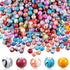 Hicarer 500 Pcs 8 mm Beads Bulk Acrylic Craft Beads for Jewelry Making Small Ink Pattern Crafts for Bracelet and Necklaces Women Supplies, Multico...