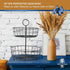 Regal Trunk & Co. -2 Tier Fruit Basket - French Wire Baskets| Wire Basket Holder| Multi-Tier Fruit Basket for Countertop or Hanging | Metal Frame...