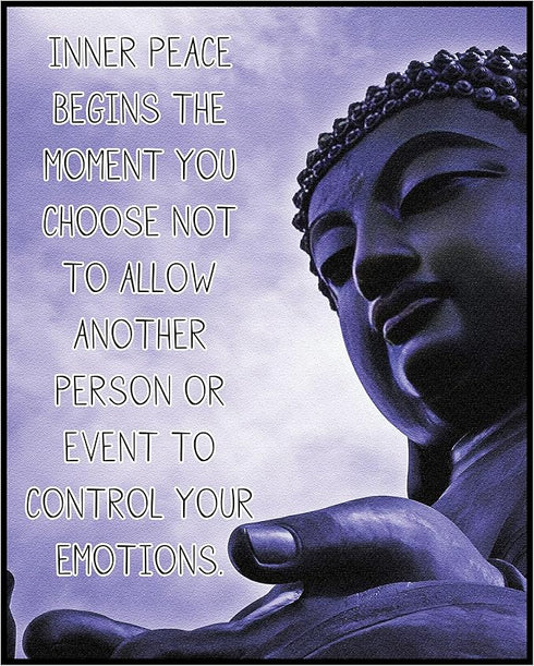 Posterizer 1 pcs-Inner Peace-Buddha Meditation Zen Decor-Quotes-Motivational & Inspirational Art-Gift For Buddhism Meditation philosophy Fans- unf...