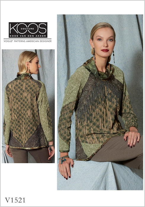 Vogue Patterns Misses' Cowl-Neck Front-Fringe Top Sewing Pattern, 6-8-10-12-14, Orange...