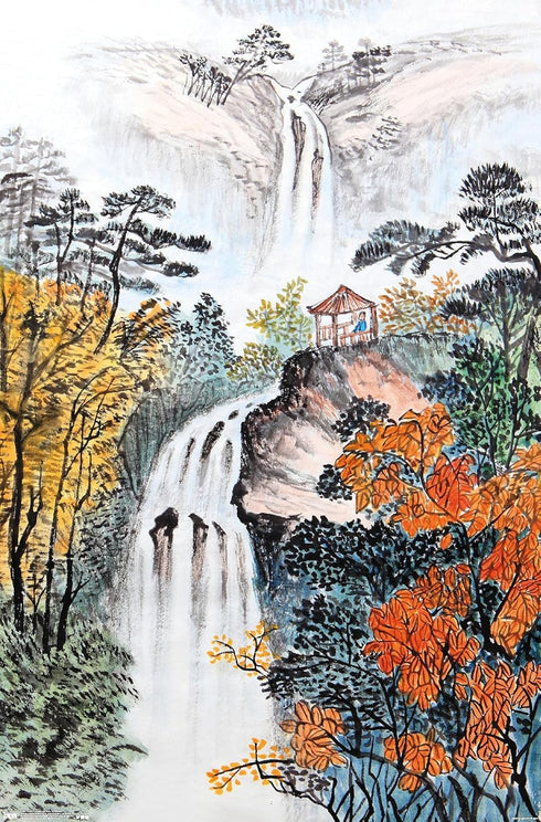 Trends International China Landscape with Waterfalls Wall Poster, 22.375" x 34", Premium Unframed Version...