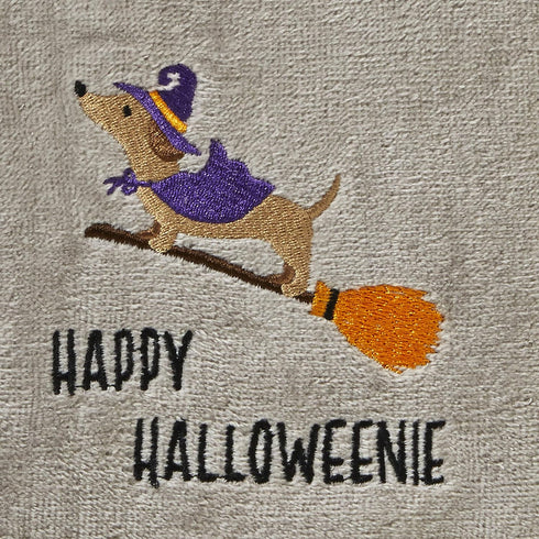 SKL Home Halloween Happy Halloweenie Hand Towel Set for Bath/Kitchen/Bar & Gift, 2 Count...