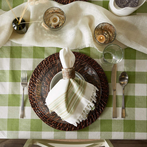 DII Buffalo Check Collection, Classic Farmhouse Tablecloth, 60 x 104, Antique Green...