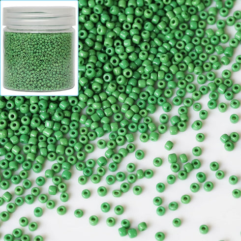 Bala&Fillic 12/0 Glass Seed Beads About 10000pcs in Box Size 2mm Opaque Green Seed Beads for Jewelry Making (Green)...