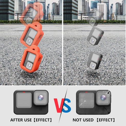 Windslayer Cover Muffler + Floaty Case + Screen Protector for GoPro Hero 12 11 10 9, Floating Case with Screw and Adhesive Anchors for Snorkeling,...