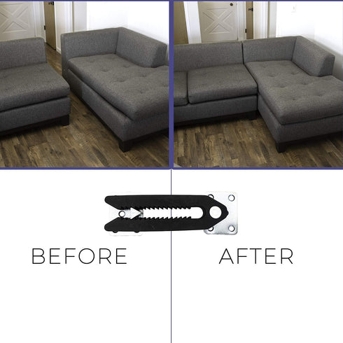 Steel Non-Slip Sectional Connectors for Sliding Sofas, Adjustable Clips to Keep Sectional Couch Together, Prevent Floor Scratches and Keep Section...