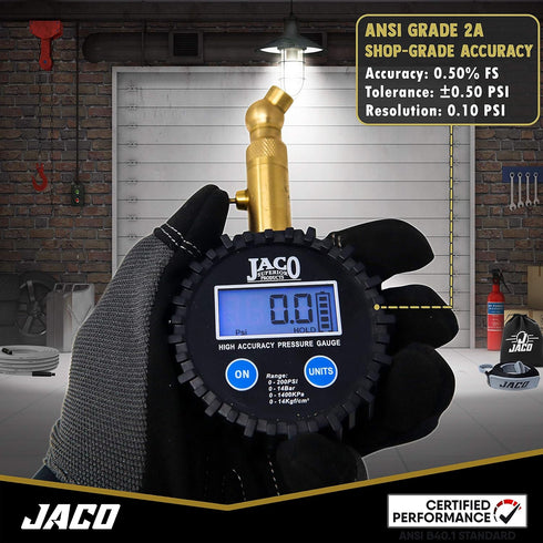 JACO Elite Digital Tire Pressure Gauge - Professional Accuracy - 100 PSI...