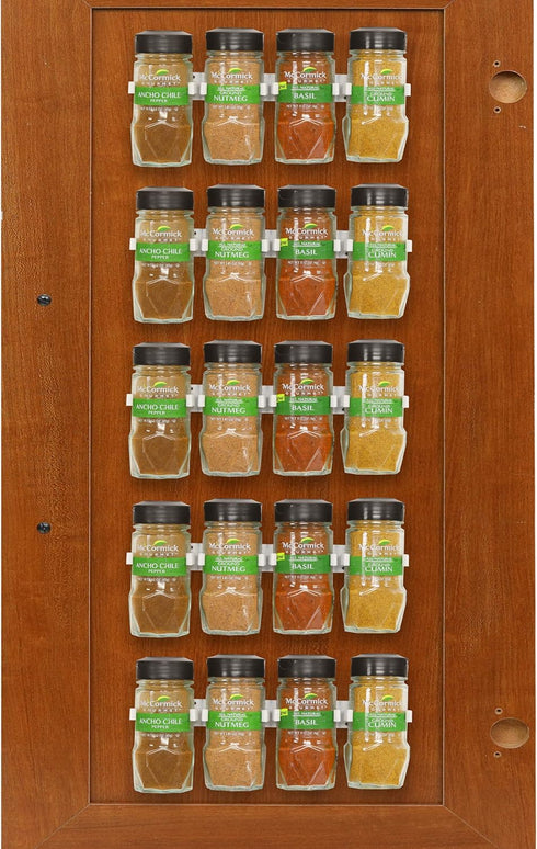 Simple Houseware Spice Gripper Clips Strips Cabinet Holder - 4 Strips, Holds 20 Jars, White...