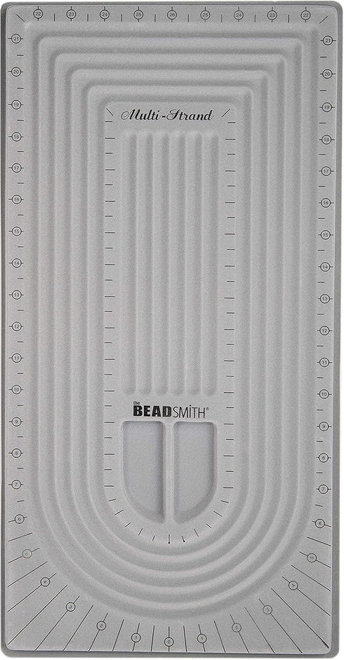 The Beadsmith Bead Board, Grey Flocked, 5 U-Shape and 6 Straight Channels, 10 x 20.5 inches, Design Boards for Creating Bracelets, Necklaces and O...