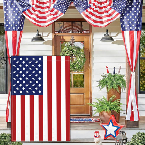 USA Garden Flag Small American Patriotic Garden Flags for Outside 12x18 Double Sided 3Ply Polyester 4th of July Garden Flag Memorial Day Flag Outd...