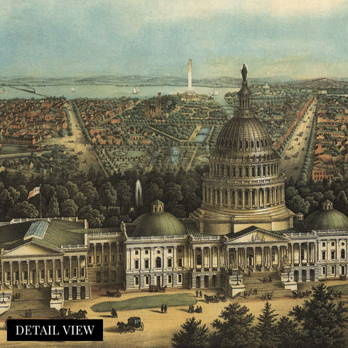 HISTORIX Vintage 1871 Washington DC Map Art - 18x24 Inch Vintage Washington DC Print - Historic United States Capitol Building Washington DC Wall ...