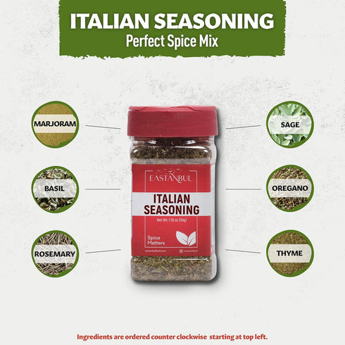 Eastanbul Italian Seasoning Blend,1.76oz Italian Herbs Seasoning Mix, Italian Spices Medley, Gourmet Italian Spice Mix, Dry Italian Dressing Seaso...