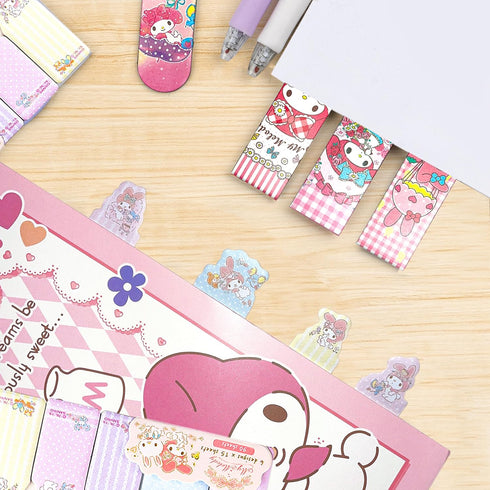 My Melody School Supplies Set, Melody Stationery Set, Cute School Office Supplies Set, Including Pencil Case Stickers ID Card Holder...