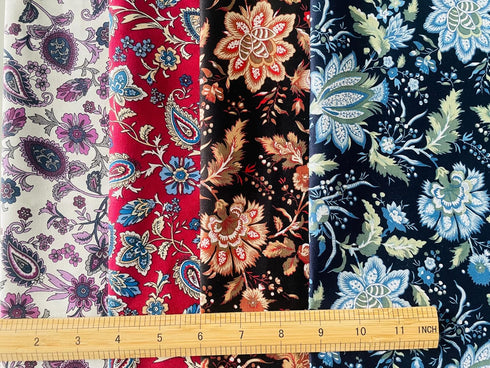 18" x 22" Fat Quarters Quilting Cotton Fabric Bundles for Sewing, 8 PCS Paisleys...