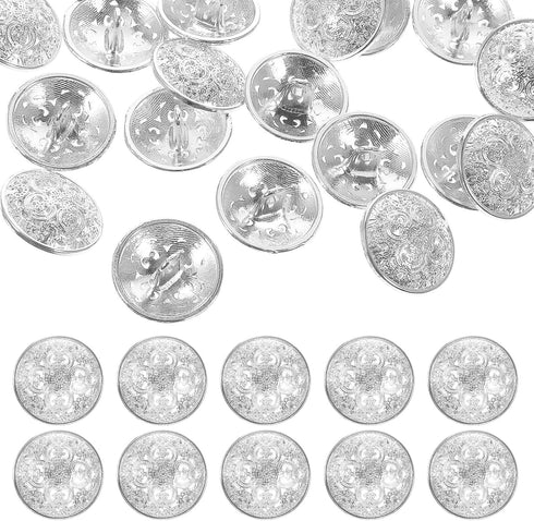 MILISTEN 30pcs Round Metal Hollow Out Button Coat Buttons Flat Buttons Jacket Button Trousers Buttons Sewing Buttons Silver 20mm...