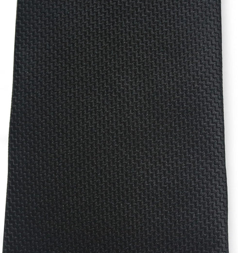 Men's Black Classic Woven Jacquard Solid Pre-Tied Adjustable Zipper necktie...