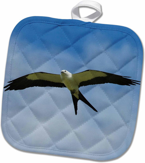3D Rose Swallow-Tailed Kite in Flight-Florida-USA Pot Holder, 8 x 8...