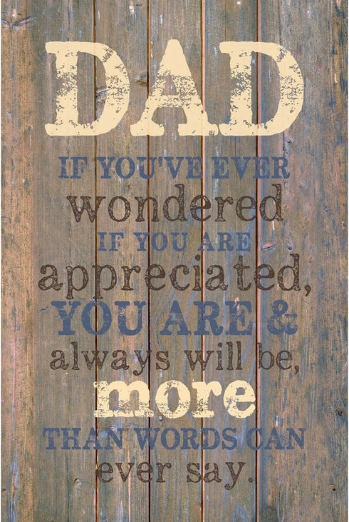 DEXSA Dad Wood Plaque - Made in the USA - 6x9 - Classy Vertical Frame Wall & Tabletop Decoration | Easel & Hanging Hook | Christian Family Religio...