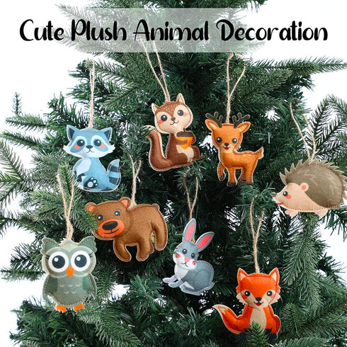 Tegeme 8 Pieces Woodland Animals Ornaments My Forest Friends Felt Animals Craft Set Cute Tree Decor for Home Christmas Tree Party Decorations...