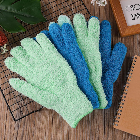 2 Pairs Microfiber Gloves Household Cleaning Gloves Plant Dusting Gloves Washable Reusable Mittens Gloves for Plants House Cars Blinds Dusting Fur...