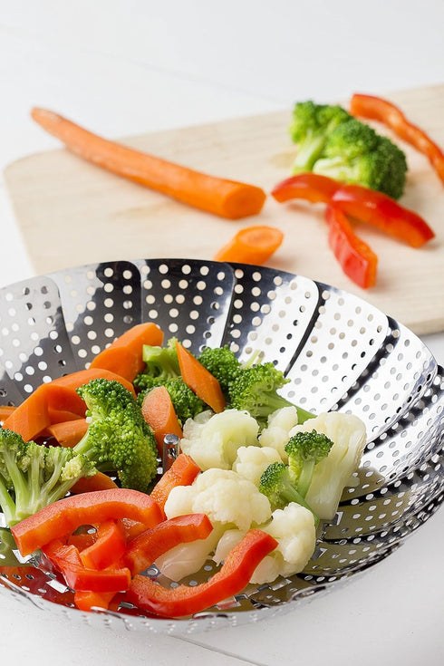 Vegetable Steamer - 5.3" to 9.3" - 100% Stainless Steel...