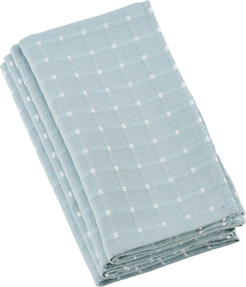 SARO LIFESTYLE 2136.A20S Cousu Collection Cotton Blend Stitched Line Table Napkins (Set of 4) 20" Aqua...