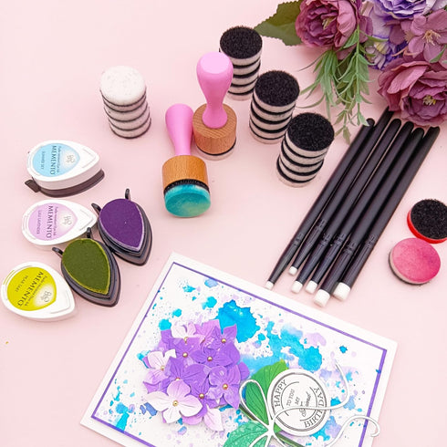 Alinacutle 22PC Ink Blend Foam Tool Paper Crafting Blending Brush for Card Making Art Blending Tool for Crafts Drawing Blending Tools+6 Mini Brush...