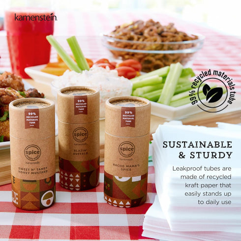 Kamenstein Kraft Paper Spice Tube Set, Packaging made of 99 percent recycled material, with Spices Included, Tasty Tailgates...