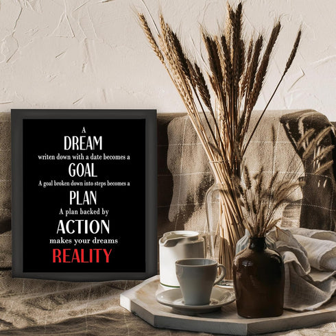 Posterizer 1 pcs-A dream becomes a goal-powerful quote-Men's Art Collection-Motivational & Inspirational Art-decor for office wall- UNFRAMED Wall ...