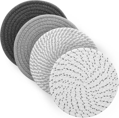7" Trivets for Hot Dishes, Hot pots and Pans, 4 Pcs Pot Holders for Kitchen?Heat Resistant Hot Holders are Used to Protect Your Furniture and Tabl...
