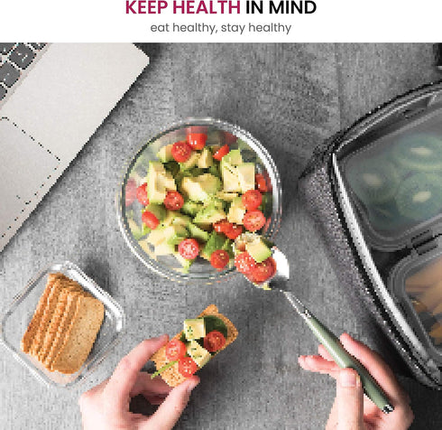 FineDine 24 Piece Glass Storage Containers with Lids - Leak Proof, Dishwasher Safe Glass Food Storage Containers for Meal Prep or Leftovers, White...