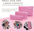 Large Capacity Makeup Bag Set Pink Checkered Makeup Bags 3 Pieces Canvas Travel Makeup Bag Organizer Travel Toiletry Bag Storage Bag for Women...