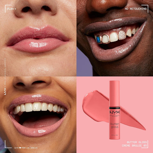 NYX PROFESSIONAL MAKEUP Butter Gloss, Non-Sticky Lip Gloss - Pack Of 3 (Angel Food Cake, Creme Brulee, Madeleine)...
