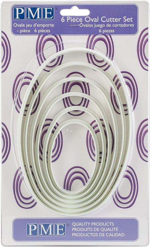 PME Oval Cutters, for Cake Decorating, Set of 6, White...