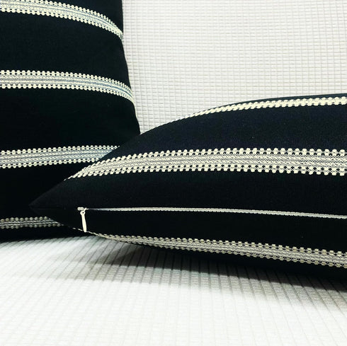 Slow Cow Decorative Rectangular Throw Pillow Cover Textured Lumbar Accent Cushion Cover for Couch Sofa 12 x 20 Inches Black Mixed Off White...