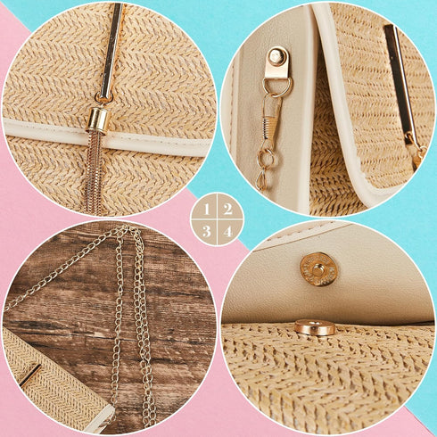 CHARMORE Crossbody Bag for Women Small Straw Beach Shoulder Bag Stylish Woven Bags Travel Handbags...