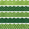 Whaline 69Ft St. Patrick's Day Glitter Bulletin Board Borders 5 Designs Shine Green Shamrock Stripe Dot Decoration Trim Bulletin Board Stickers fo...
