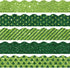 Whaline 69Ft St. Patrick's Day Glitter Bulletin Board Borders 5 Designs Shine Green Shamrock Stripe Dot Decoration Trim Bulletin Board Stickers fo...