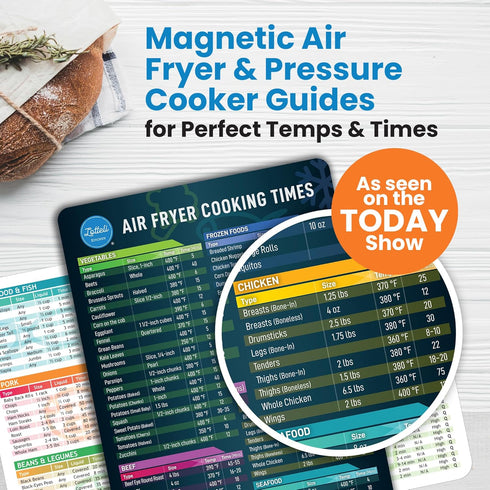 Air Fryer Magnetic Cheat Sheet Set - Air Fryer Accessories Cookbook - Pressure Cooker Magnet Sheet As Seen on The Today Show - Quick Reference Gui...