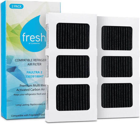 Paultra2 Frigidaire Refrigerator Air Filter Replacement, Compatible with: Pureair Ultra 2, Pure Air Ultra 2, Pureair Ultra ii, Electrolux 242047805, 5303918847, EAP12364179, 2 Pack -Fresh