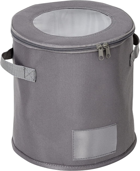 Honey-Can-Do 10-Inch Round Dinnerware Storage Box, Gray SFT-09236 Grey...