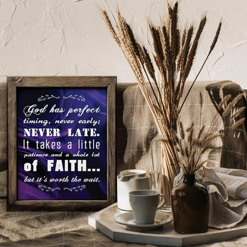 Posterizer 1 pcs-Bible Scripture-Gods Perfect Timing-Religious Posters-Typography Art-Gifts for Christians - Decor for Church, Sunday School Class...